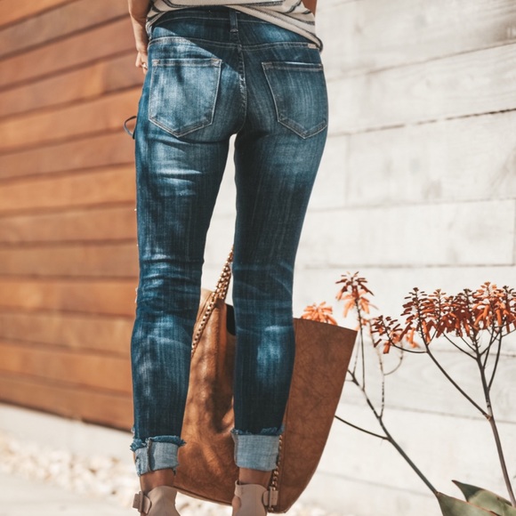 NWT KanCan Kan Can Worldwide Distressed Denim Dark - Picture 6 of 8